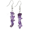 Natural Amethyst & Fluorite & Blue Lace Agate Chip Dangle Earrings Set for Women EJEW-JE06245-04-3