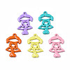 Spray Painted Alloy Pendants PALLOY-T077-166-2