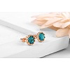 Flat Round Real 18K Rose Gold Plated Fashion Eco-Friendly Alloy Czech Rhinestonee Ear Studs EJEW-AA00206-05-2
