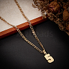 1Pc 304 Stainless Steel Figaro Chain Number Pendant Necklaces NJEW-BBC0001-28E-G-4