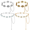 4Pcs 4 Styles Zinc Alloy with Resin Synthetic Turquoise Oval Link Waist Belly Chains AJEW-PH0009-01-1