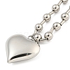 304 Stainless Steel Heart Pendant Necklaces for Women NJEW-Z040-03P-2