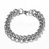 304 Stainless Steel Curb Chain Bracelets BJEW-G511-08-2