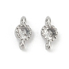Brass Cubic Zirconia Flat Round Connector Charms LS-KK-H204-02P-04-1