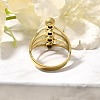 304 Stainless Steel Round Ball Multilayer Finger Rings for Women RJEW-U036-02G-01-3