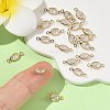 SHEGRACE Brass Pave Cubic Zirconia Oval Connector Charms XGRQ2O712-439G-5