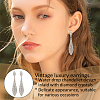 ANATTASOUL 4 Pairs 4 Colors Rhinestone Teardrop Dangle Stud Earrings EJEW-AN0004-73-3