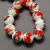 Handmade Printed Porcelain Beads PORC-Q199-8mm-07-1