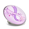 Breast Cancer Awareness Ribbon Glass Brooches JEWB-L019-01H-2