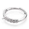 925 Sterling Silver Micro Pave Cubic Zirconia Adjustable Ring Settings STER-T007-01P-4