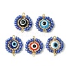 Resin with Glass Seed Beaded Connector Charms PALLOY-MZ00302-02-1