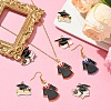 10Pcs 5 Styles Graduation Theme Alloy Enamel Pendants ENAM-YW0003-96-6