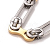 PVD Vacuum Plating 304 Stainless Steel Oval Link Chains Necklace STAS-E160-15GP-2