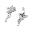 Brass Clear Cubic Zirconia Stud Earrings for Women EJEW-D280-03P-02-2