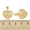 Brass Micro Pave Clear Cubic Zirconia Pendants ZIRC-P113-07D-G-3