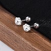 S999 Fine Silver Stud Earrings EJEW-F356-06S-4