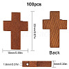 100Pcs Wooden Pendants WOOD-SC0001-38-2