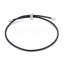 Adjustable PU Leather Cord Slider Bracelets BJEW-F412-05P-C