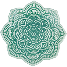 SUNNYCLUE 1Pc Mandala Flower Shape Porcelain Jewelry Plate DJEW-SC0001-08
