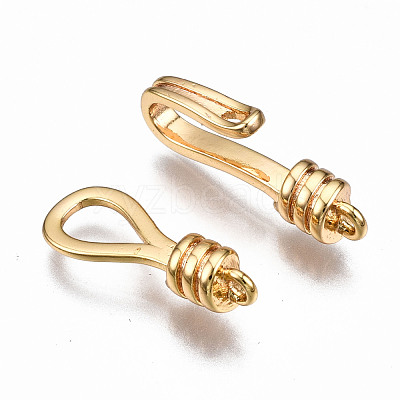 Brass Hook and S-Hook Clasps KK-T063-70G-NF-1