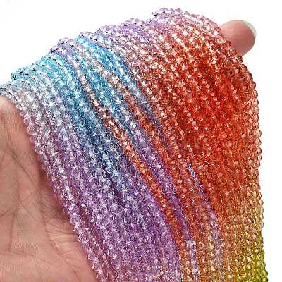Transparent Painted Glass Beads Strands LS-DGLA-A034-T3mm-A12-1