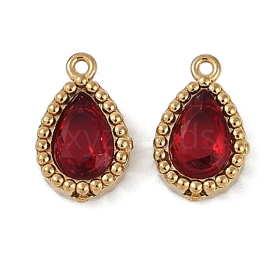 Ion Plating(IP) 304 Stainless Steel Micro Pave Cubic Zirconia Charms STAS-K256-20G-07-1