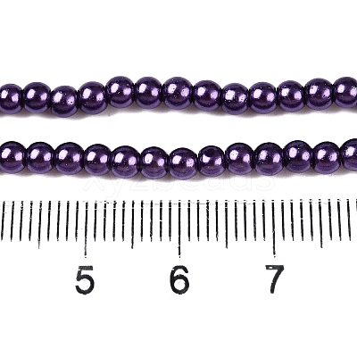 Baking Paint Pearlized Glass Pearl Round Bead Strands HY-Q003-10mm-20-1