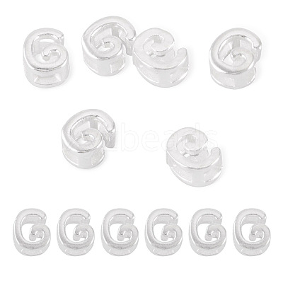 6Pcs 925 Sterling Silver Hollow Initial Beads STER-TA0001-53G-1