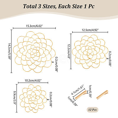 3Pcs 201 Stainless Steel Flower Arrangement Insert Lids DIY-UN0005-92G-1