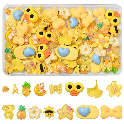 90Pcs 15 Styles Opaque & Transparent Resin Cabochons CRES-YW0002-85-1