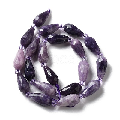 Natural Lepidolite/Purple Mica Stone Beads Strands G-B028-A06-1