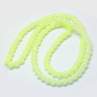 Baking Paint Imitation Jade Glass Round Bead Strands LS-DGLA-Q021-4mm-21-1