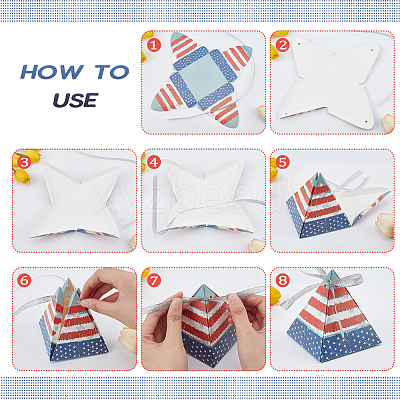 Pyramid Shape Candy Packaging Box CON-WH0078-27-1