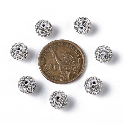 Grade A Rhinestone Pave Disco Ball Beads RB-Q102-12-1