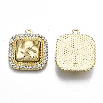Rack Plating Alloy Crystal Rhinestone Pendants PALLOY-S132-220A-RS-1