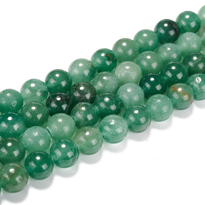 Natural Green Aventurine Beads Strands X-G-E380-02-8mm-1
