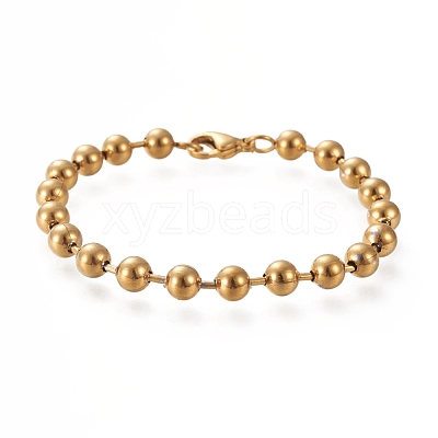 Ion Plating(IP) 304 Stainless Steel Ball Chain Bracelets STAS-I156-22G-1