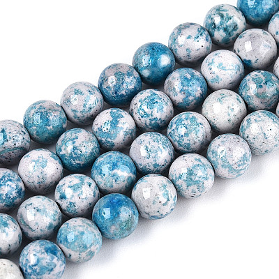 Dyed Synthetic Fossil Beads Strands G-T139-6mm-66G-1