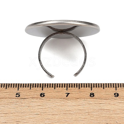 304 Stainless Steel Cuff Ring Components STAS-D372-07P-10-1