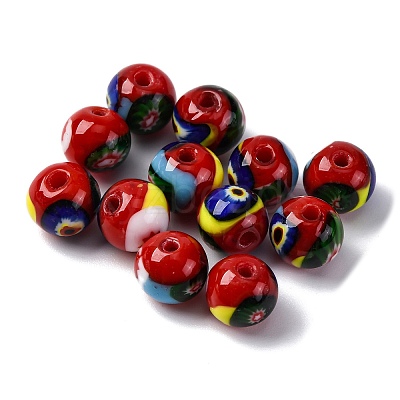 Handmade Millefiori Lampwork Beads LAMP-R003-02A-10-1