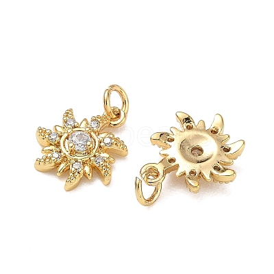 Brass Micro Pave Clear Cubic Zirconia Charms CU-CBAF0F8-16D-G-1