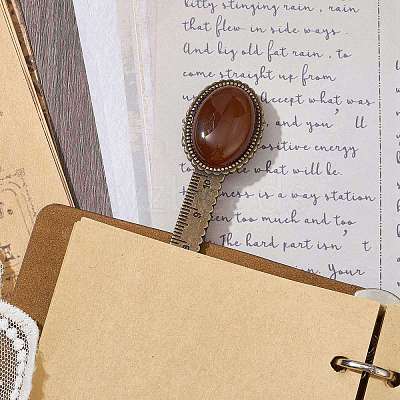 Tibetan Style Alloy Bookmark Rulers AJEW-JK00262-03-1