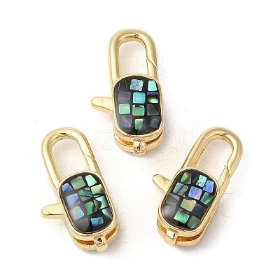 Brass Enamel Lobster Claw Clasps KK-K385-015G-1