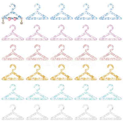 30Pcs 6 Colors Transparent Acrylic Earring Display Accessories EDIS-PH0001-75-1