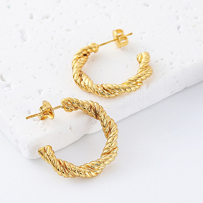 Twist 304 Stainless Steel Stud Earrings for Women OO0866-1