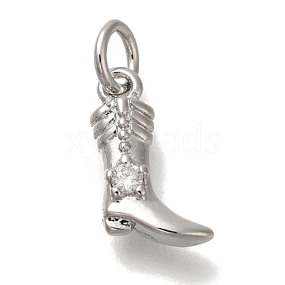 Rack Plating Brass Micro Pave Cubic Zirconia Charms KK-I720-46P-1