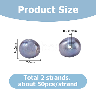 2 Strands Natural Cultured Freshwater Pearl Beads Strands PEAR-HS0001-20-1