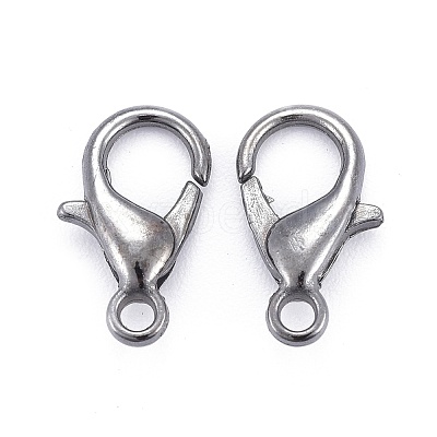 Black Tone Zinc Alloy Lobster Claw Clasps X-E102-B-1