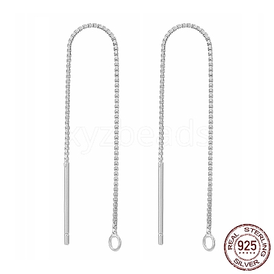 Anti-Tarnish Rhodium Plated 925 Sterling Silver Stud Earring Findings STER-E051-B-01P-1
