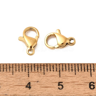 Ion Plating(IP) 304 Stainless Steel Lobster Claw Clasps Hand Polished STAS-AB10-G-01-1